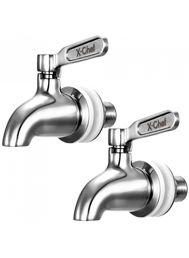 X-Chef 2 PCS Beverage Spigots Beverage Dispenser Spigot Replacement Stainless Steel Spigot for Glass Jar & Drink Dispenser - Image 1