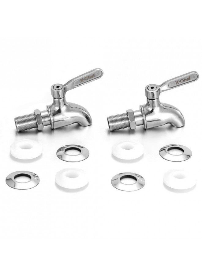 X-Chef 2 PCS Beverage Spigots Beverage Dispenser Spigot Replacement Stainless Steel Spigot for Glass Jar & Drink Dispenser - Image 2