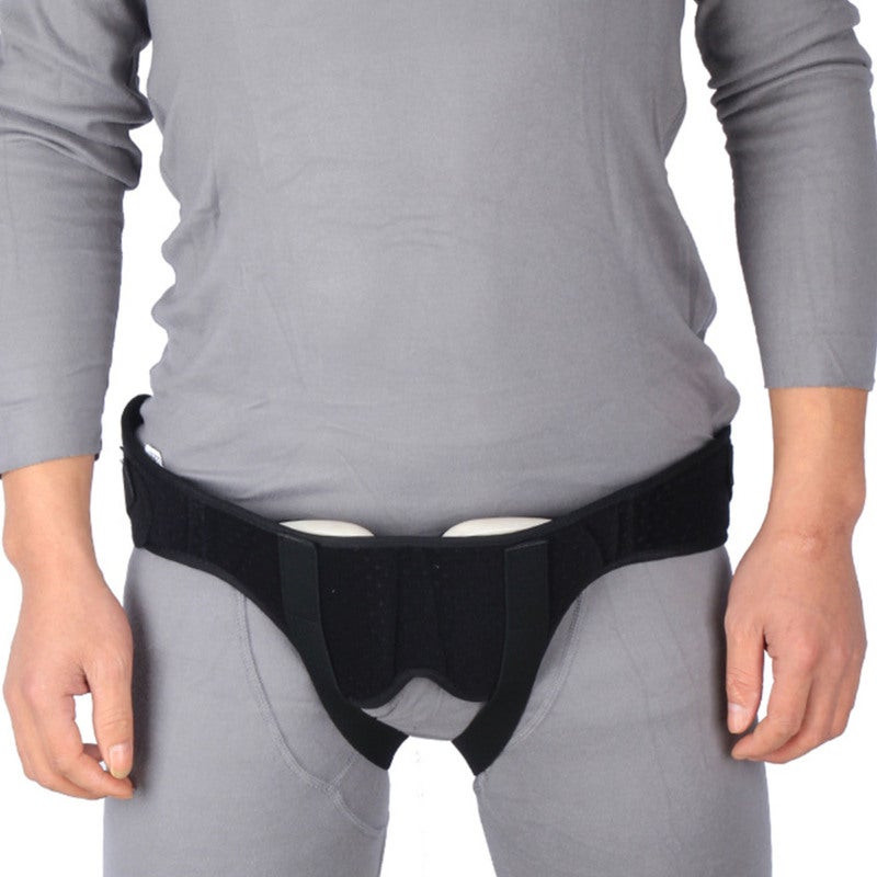 Inguinal Hernia Support Belt: Black M Size, 2 Shapes Pad, Adjustable Hernia Brace - Good Support, Comfortable Nylon Fabric for Daily Wear Active Lifestyle - Image 5