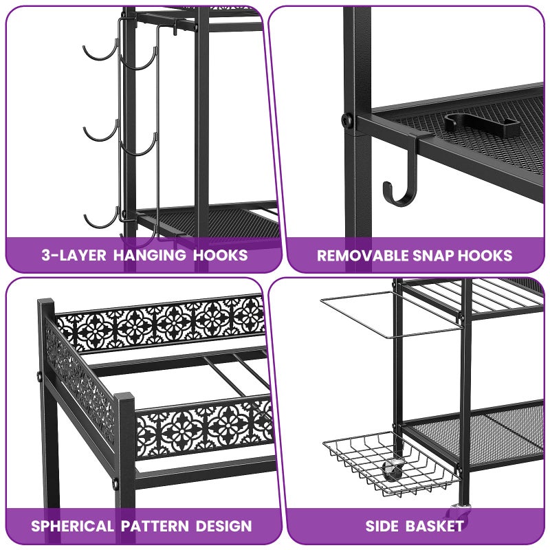 VOPEAK Metal Storage Rack for Yoga Mats, Foam Rollers and Gym Equipment - Home Exercise and Fitness Gear Organizer - Image 4