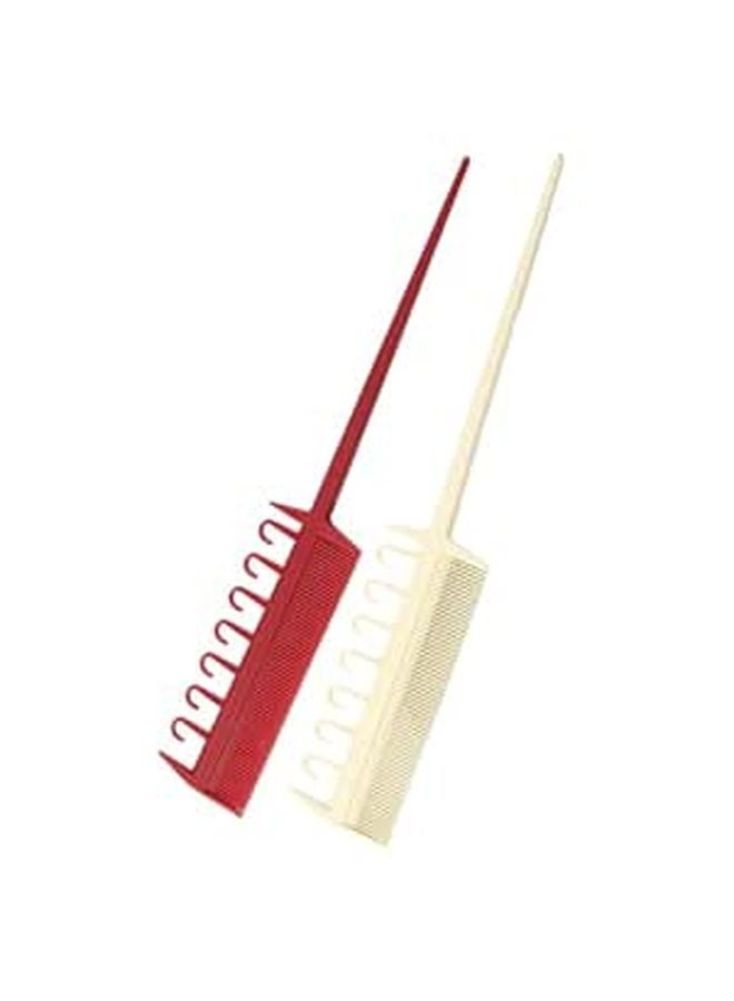 2 Pack Professional Tail Combs for Hair Dye and Styling Salon Home Use Random Color - Image 1
