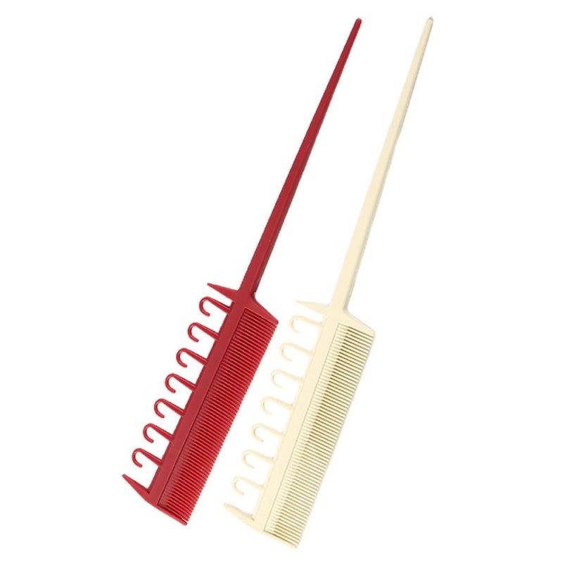 2 Pack Professional Tail Combs for Hair Dye and Styling Salon Home Use Random Color - Image 2
