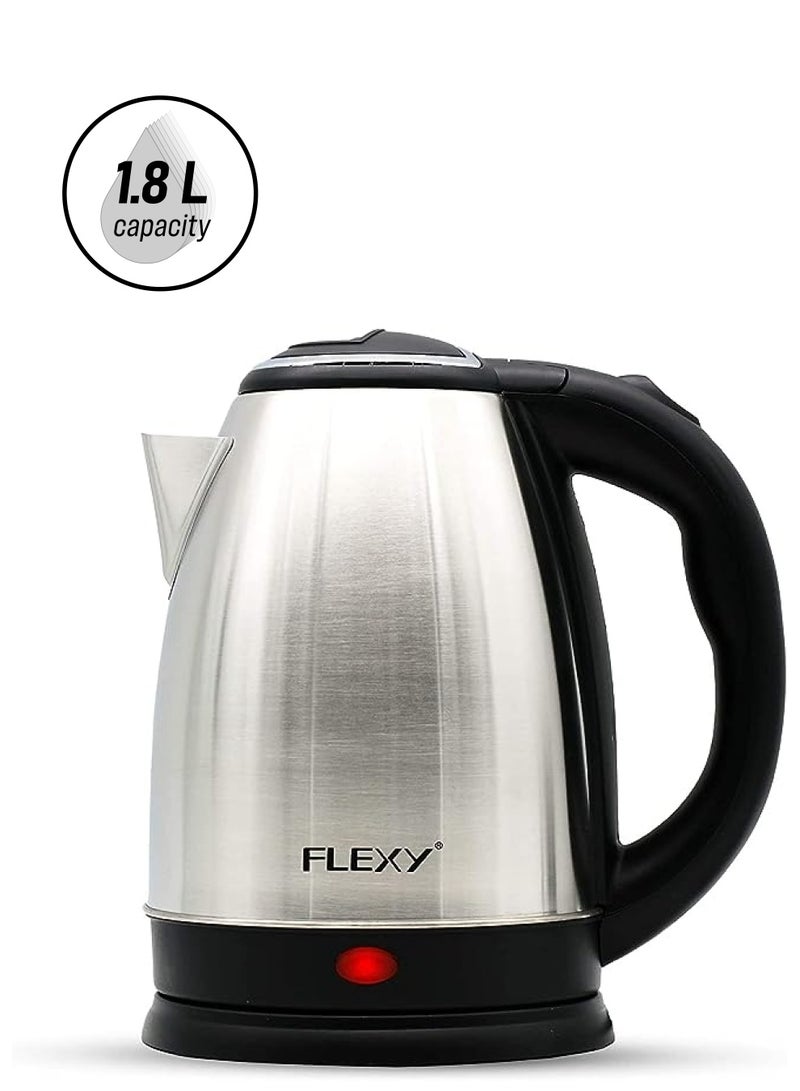 Flexy غلاية كهربائية بسعة 1.8 لتر بدون سلك مع حماية من الغليان الجاف مصنوعة من الفولاذ المقاوم للصدأ المخفي - Image 1