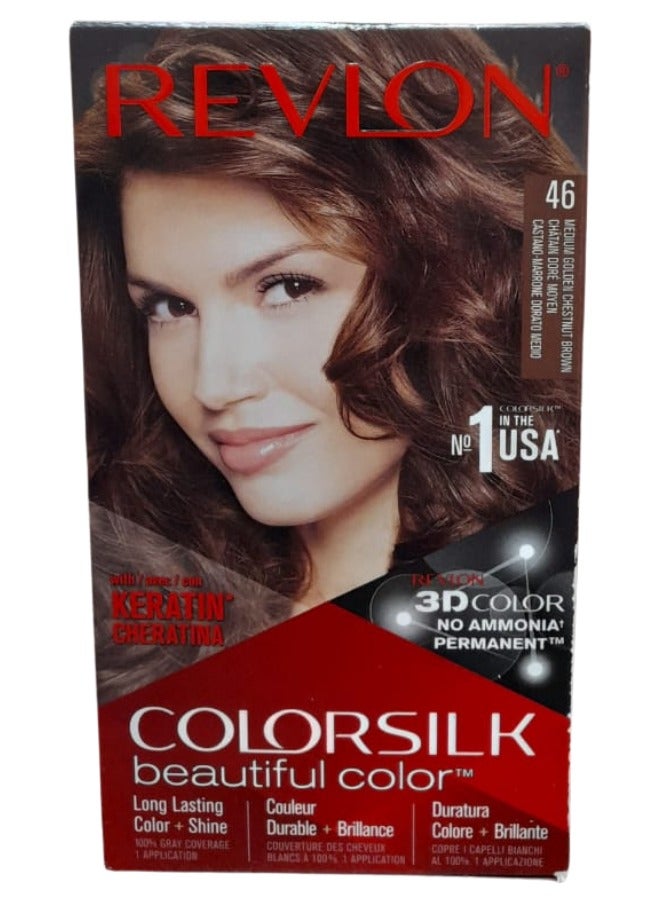 ريفلون صبغة شعر كلر سيلك - بني كستنائي ذهبي متوسط  46 - Image 2