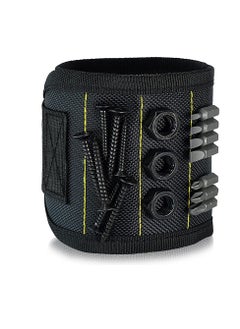 Generic Magnetic Wristband with Lightweight Strong Magnets, Made From Magnetic Polyester, Magnetic Wristband for Holding Screws, Nails, Bolts, Drill Bits, Fasteners, Perfect Tool for Men, Black Yellow  - Image 1