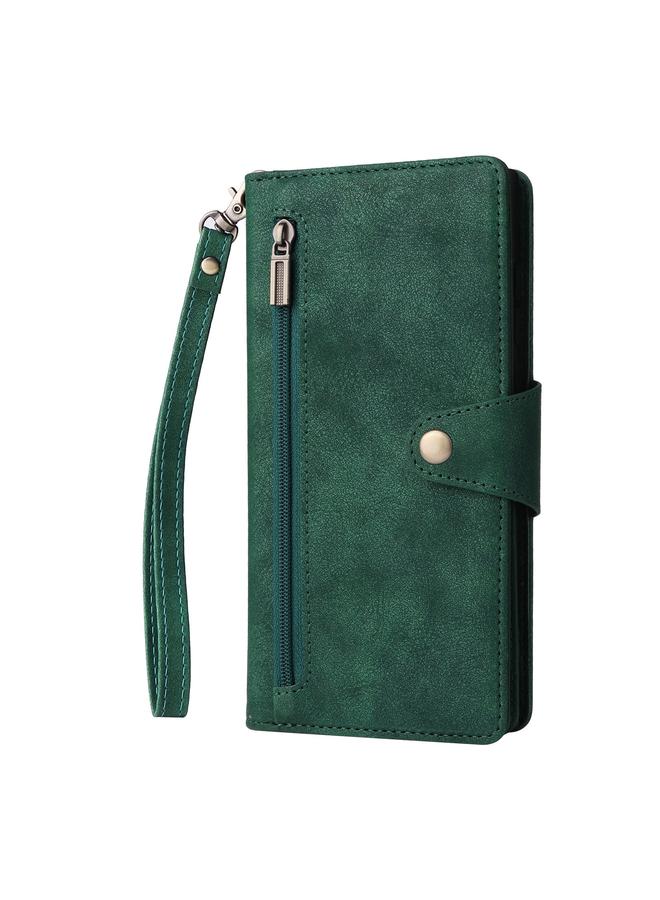 S-TOP Case For Samsung Galaxy S25 Ultra 5G Rivet Buckle 9 Cards Three Fold Leather Phone Case - Image 2