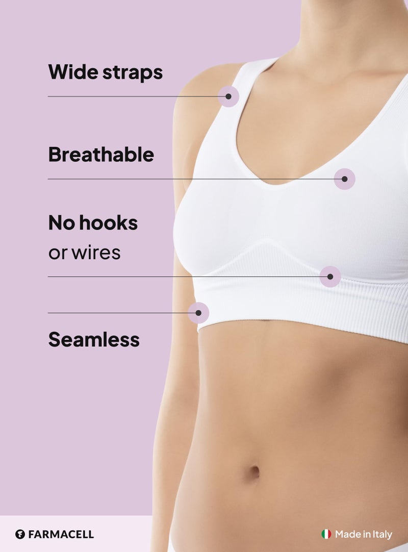 Farmacell 618 (White, L) Wireless Shaping Push-Up Bra for Women, Seamless Shapewear for Women, Made in Italy - Image 4