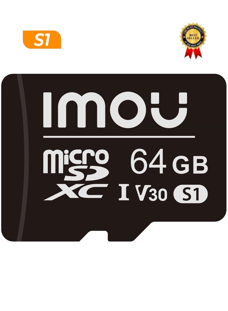 ايمو بطاقة ذاكرة 64 جيجا مايكرو إس دي فائقة السرعة تصل إلى 100 ميجابايت/الثانية UHS-I فئة 10 فلاش TF بطاقة مايكرو إس دي SDXC عالية التوافق للهواتف الذكية والكمبيوتر اللوحي وكاميرا المراقبة والسويتشات وأجهزة الألعاب وما إلى ذلك - Image 1