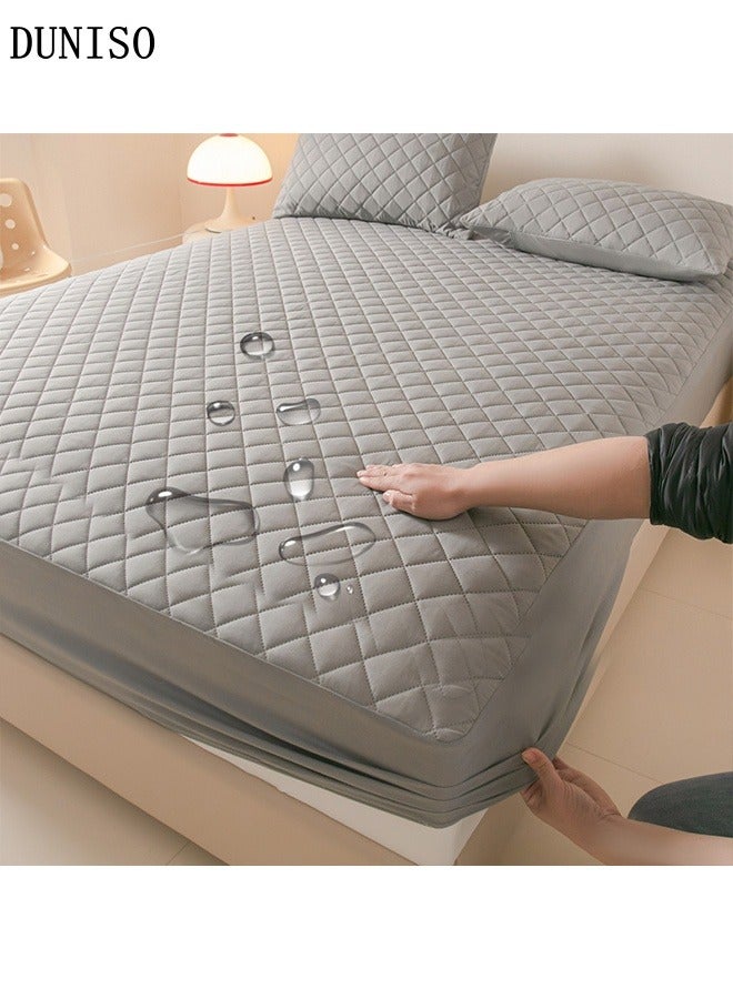 DUNISO Waterproof Mattress Protector Comfort Bedding Fitted Sheet Double Extra Deep Pocket Mattress Cover Ultra Soft Breathable Hypoallergenic Mattress Mattress Protector All around Elasticity Easy Fit Stretch Skirt Fitted Sheet - Image 1