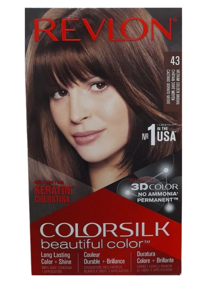 ريفلون صبغة شعر كلر سيلك - بنى ذهبى متوسط 43 - Image 2