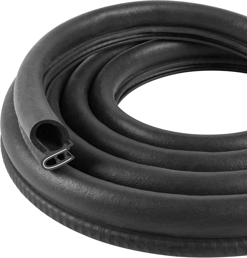 Kikerike Automotive Door Weather Stripping 20Ft Car Door Rubber Edge Trim Seal Strip Gasket with Side Bulb for Car Bus Camper Boat RV Truck Doors - Image 1