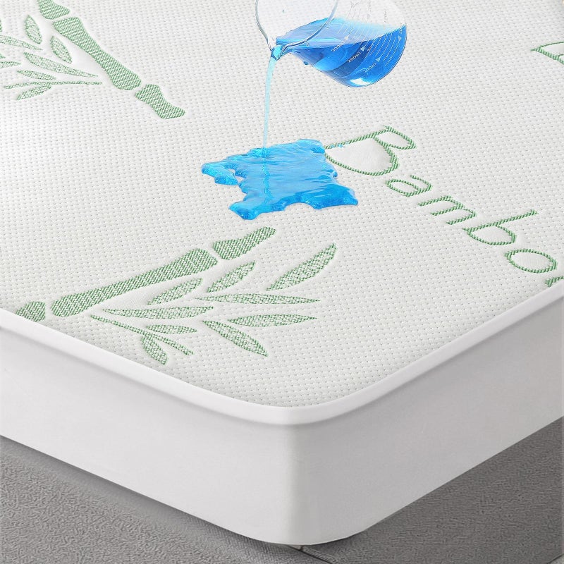 Flippeddream Bamboo Mattress Protector Full Size (54"" x 75"") : 100% Waterproof  Cooling Experience Unrivaled Comfort Perfect for Every Family - Image 1