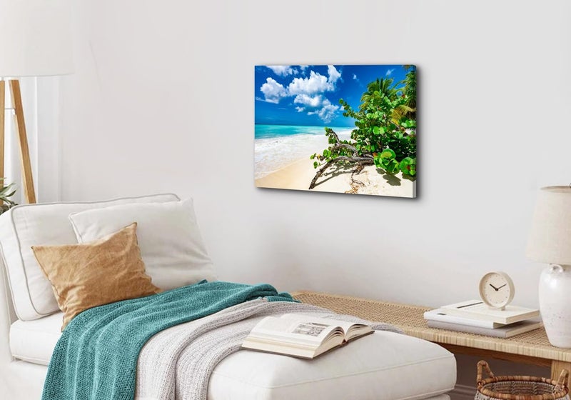 YOOOAHU Blue Ocean Canvas Wall Art - Florida Beach Scene - Image 4
