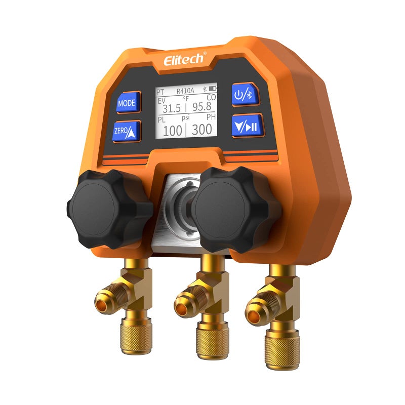 Elitech Smart Digital Manifold Gauge Subverse Traditional Pressure Gauge OTA Remote Firmware Upgrade DMG4B