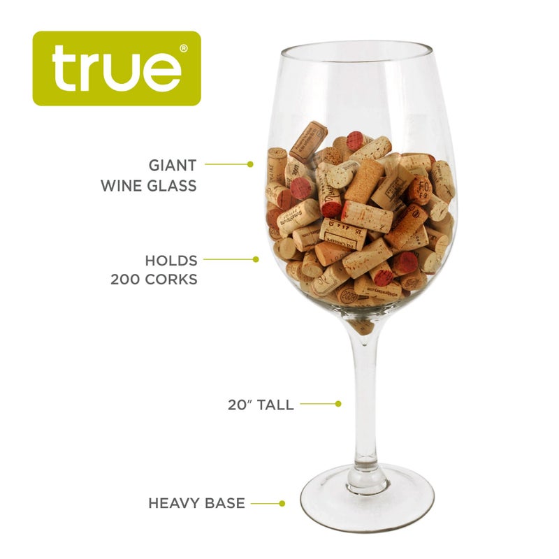 True Bordeaux Giant Wine Glass Holds 1.5 Gallons or 200 Wine Corks, Huge Glass Cups, Kitchen Decor, Home Decor, Kitchen Glassware, Set of 1 - Image 2