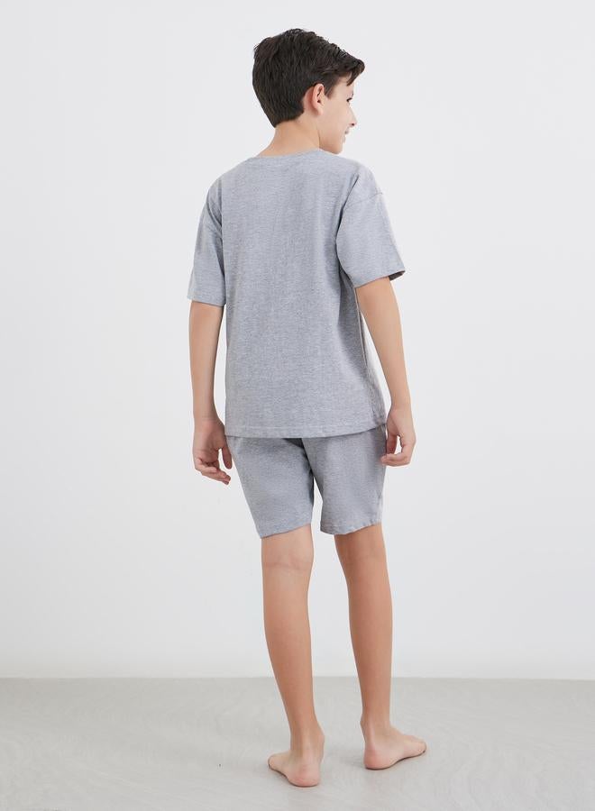 Styli Graphic Print Cotton T-Shirt and Shorts Set - Image 4