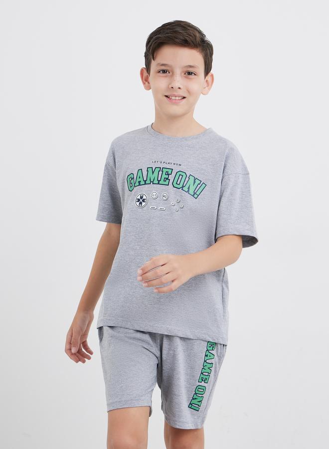 Styli Graphic Print Cotton T-Shirt and Shorts Set - Image 2