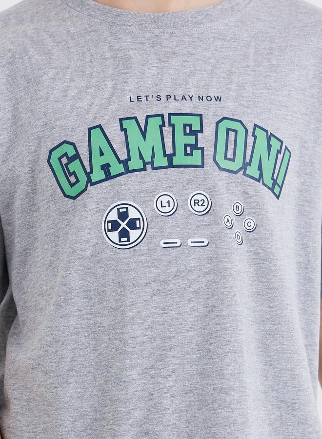 Styli Graphic Print Cotton T-Shirt and Shorts Set - Image 3