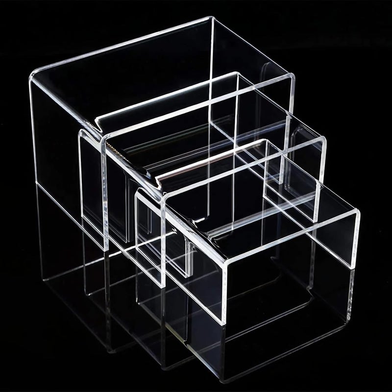 TPGP WEITELAI Acrylic Risers for Display - 6 PC Transparent Rectangle Stands for Cupcakes, Desserts, and Collectibles - Image 3