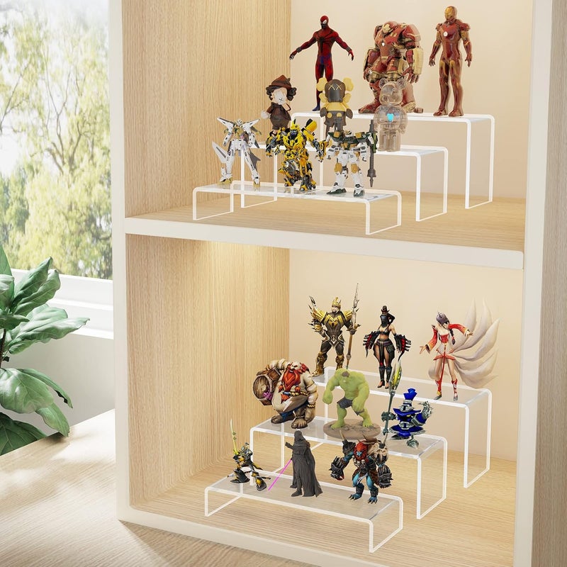 TPGP WEITELAI Acrylic Risers for Display - 6 PC Transparent Rectangle Stands for Cupcakes, Desserts, and Collectibles - Image 2
