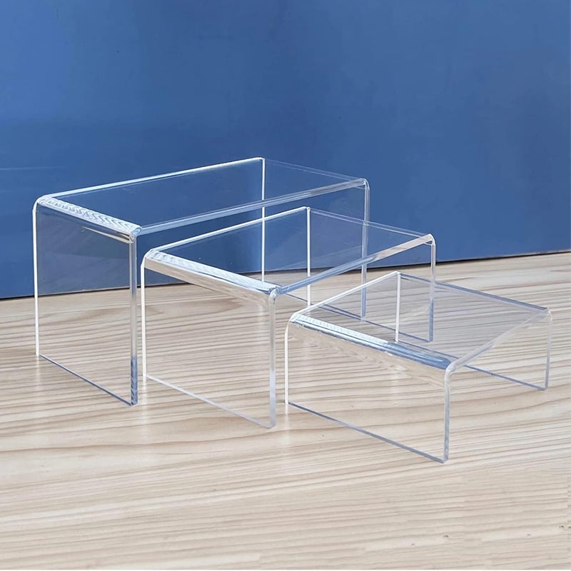 TPGP WEITELAI Acrylic Risers for Display - 6 PC Transparent Rectangle Stands for Cupcakes, Desserts, and Collectibles - Image 5