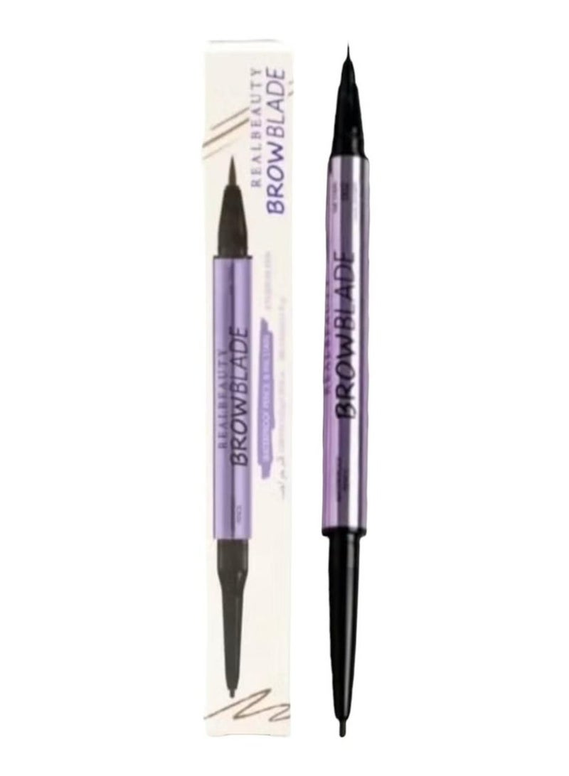 WATERPROOF PENCIL & INK STAIN BROW TWINS EYEBROW PEN 002 Dark Brown - Image 2