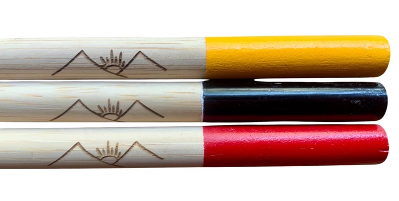 NTS Benign Bamboo Collection- Round & Painted Handle Bamboo Toothbrush With Soft Nylon Bristles & Exclusive Engraving, Set of 3 (Red, Yellow & Black, Regular) - Image 3