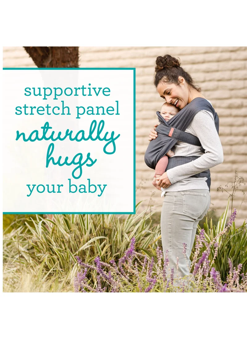 infantino Hug And Cuddle Adjustable Hybrid Wrap Baby Carrier with Quilted Privacy Cover And Built-in Storage Pouch From 0 Months and Above - Black
