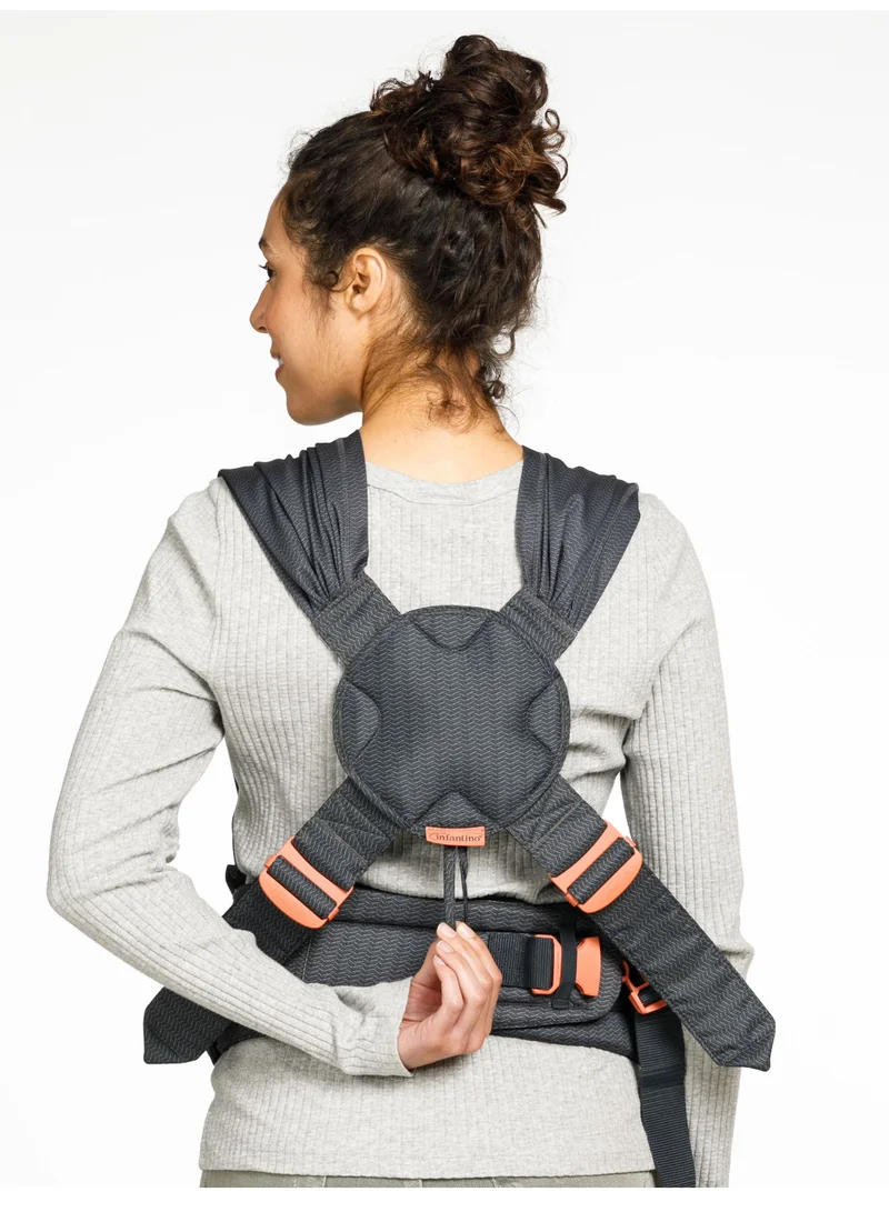 infantino Hug And Cuddle Adjustable Hybrid Wrap Baby Carrier with Quilted Privacy Cover And Built-in Storage Pouch From 0 Months and Above - Black