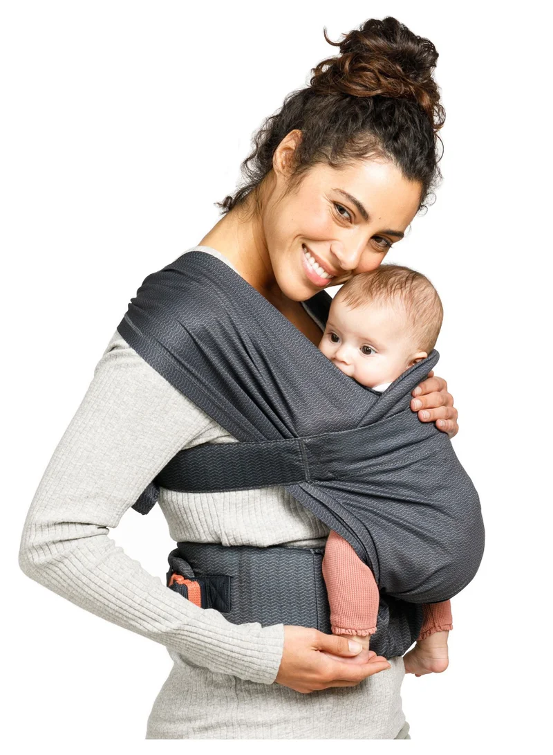إنفانتينو Hug And Cuddle Adjustable Hybrid Wrap Baby Carrier with Quilted Privacy Cover And Built-in Storage Pouch From 0 Months and Above - Black