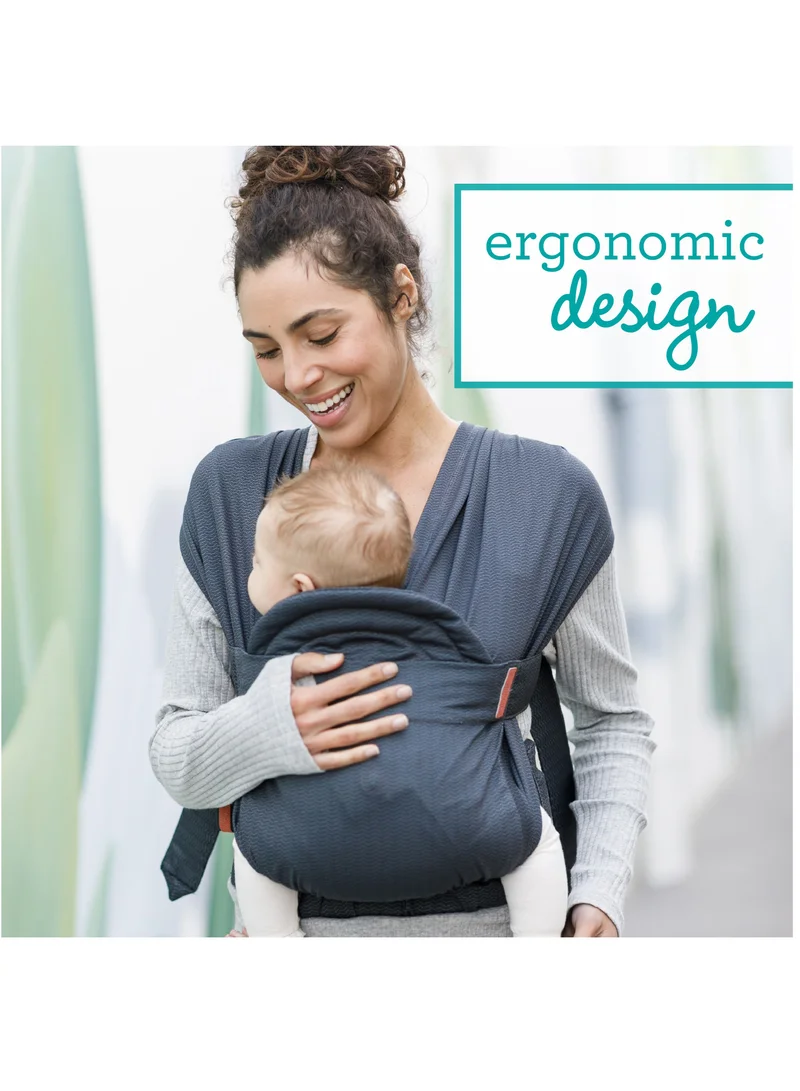 infantino Hug And Cuddle Adjustable Hybrid Wrap Baby Carrier with Quilted Privacy Cover And Built-in Storage Pouch From 0 Months and Above - Black