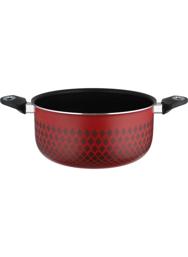 Cookware Set, 9 Pieces, Glass Lid - Red/Black - Image 5
