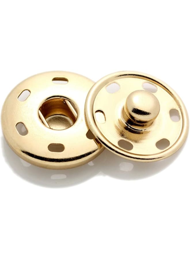 50 Sets Metal Snap Fastener Press Stud Sewing Button for Dress Clothing Bags Glod 19mm  - Image 2