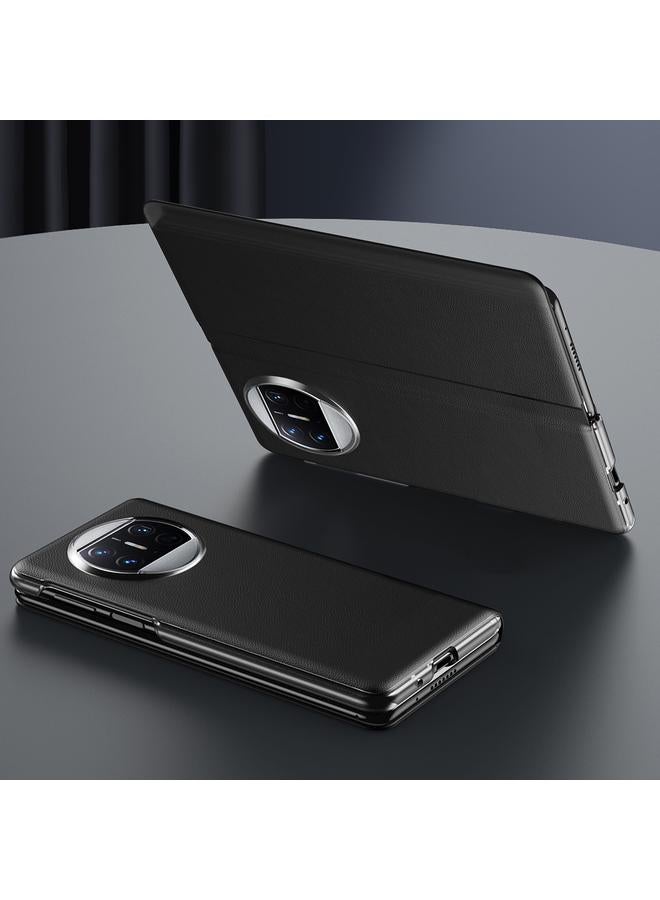 S-TOP Case For Huawei Mate X3 Litchi Pattern Foldable Side Window View Protective Phone Case - Image 5