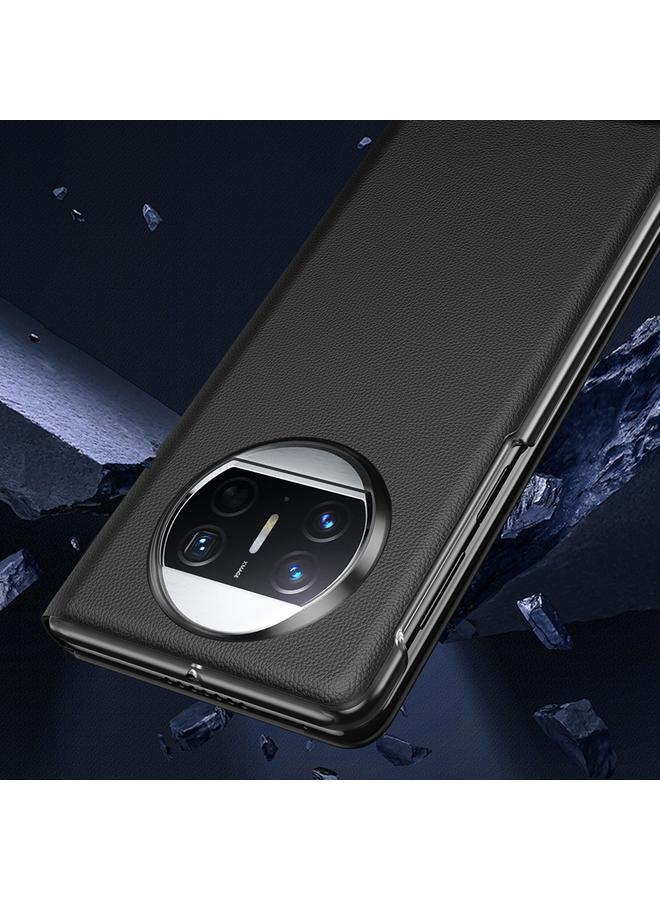 S-TOP Case For Huawei Mate X3 Litchi Pattern Foldable Side Window View Protective Phone Case - Image 4