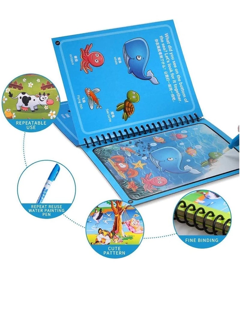 كتاب تلوين مائي سحري للأطفال اشكال متعدده - Image 1