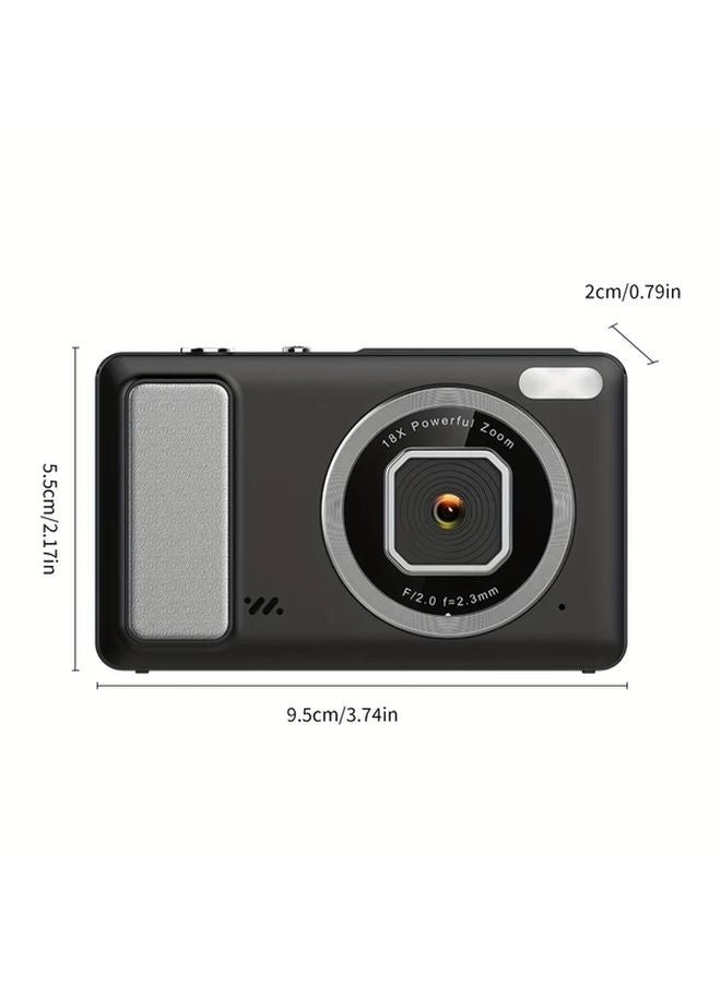 Black DC15 Mini Portable Camera 4K 64MP Anti Shake 18x Zoom 900mAh Battery - Image 4