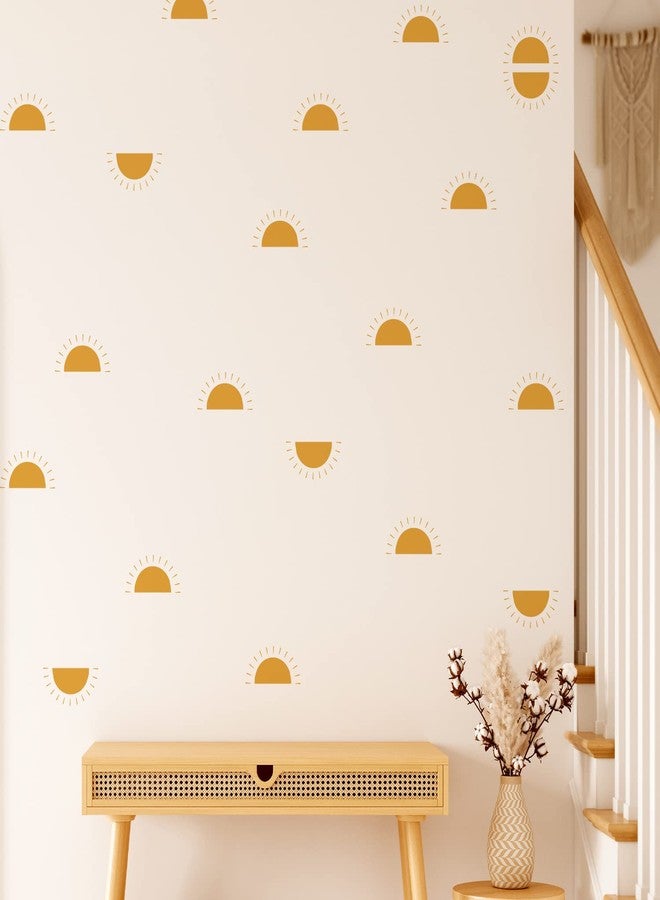 Alwayspon 18Pcs Yellow Orange Boho Art Wall Decals, Peel and Stick Wall Stickers for Living Nursery Room Bedroom Wall Decor - Image 1
