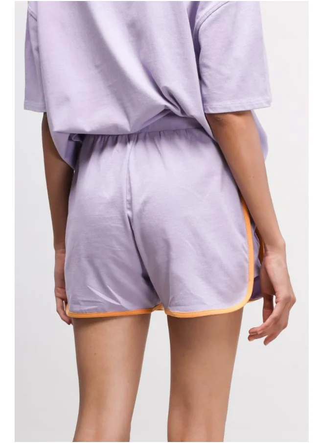 نسيسير Boxy Purple Cotton Shorts