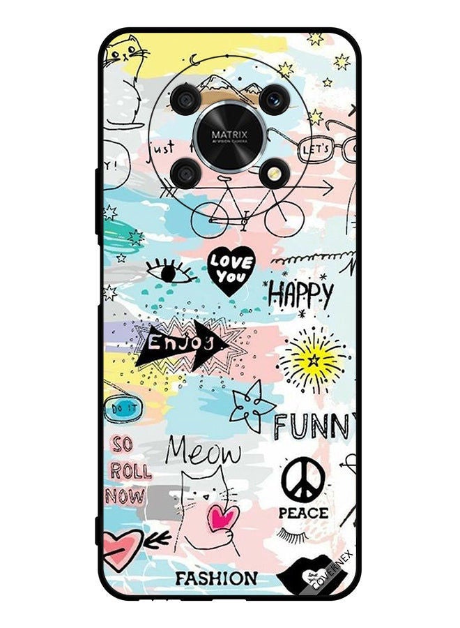 Covernex Protective Case Cover For Honor X9 5G Doodle Meow Enjoy - Image 1
