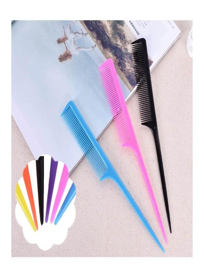 LooKat Salon Hair Comb, Hairdressing Barber Comb, Teasing Hair Comb for Women Men,Heat Resistant For Home 6 (Multicolor) - Image 2
