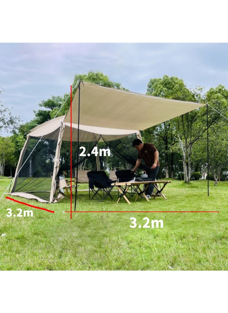 Jourvent Expandable Camping Tent for 8–12 People – 3.2×3.2m Mesh Shelter with UV-Blocking Black Coating, Breathable & Mosquito-Resistant  - Image 4