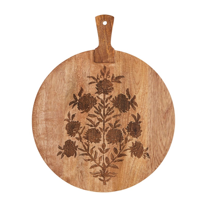 Mud Pie Block Print Circle Board; 18 1/2" x 15" - Image 1