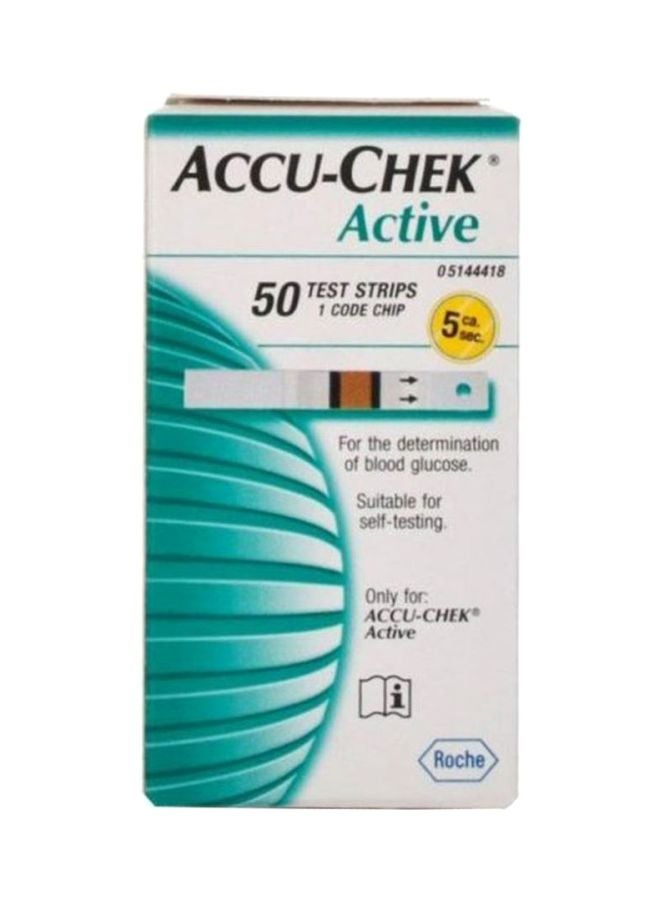 50-Piece Active Blood Glucose Test Strips