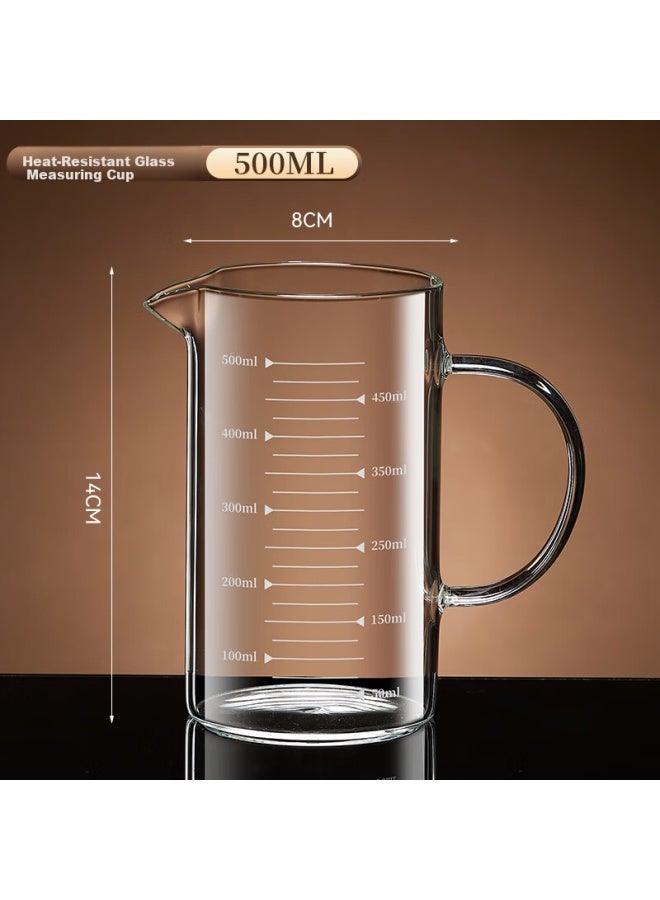 PAKCHOICE كوب قياس زجاجي عالي البورسليكات من باك تشويس مع مقاومة عالية لدرجات الحرارة ومضاد للانفجار، كوب قياس حليب شفاف مع مقياس لأدوات الخبز المنزلية - Image 2