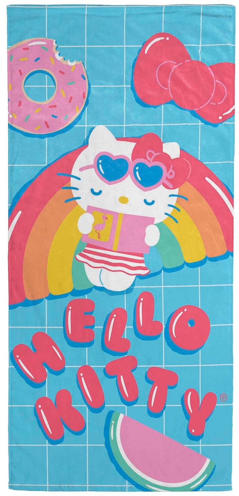 Jay Franco Hello Kitty Rainbow Bath Pool Beach Towel Super Soft Absorbent 100 Cotton Towel Measures 28 x 58