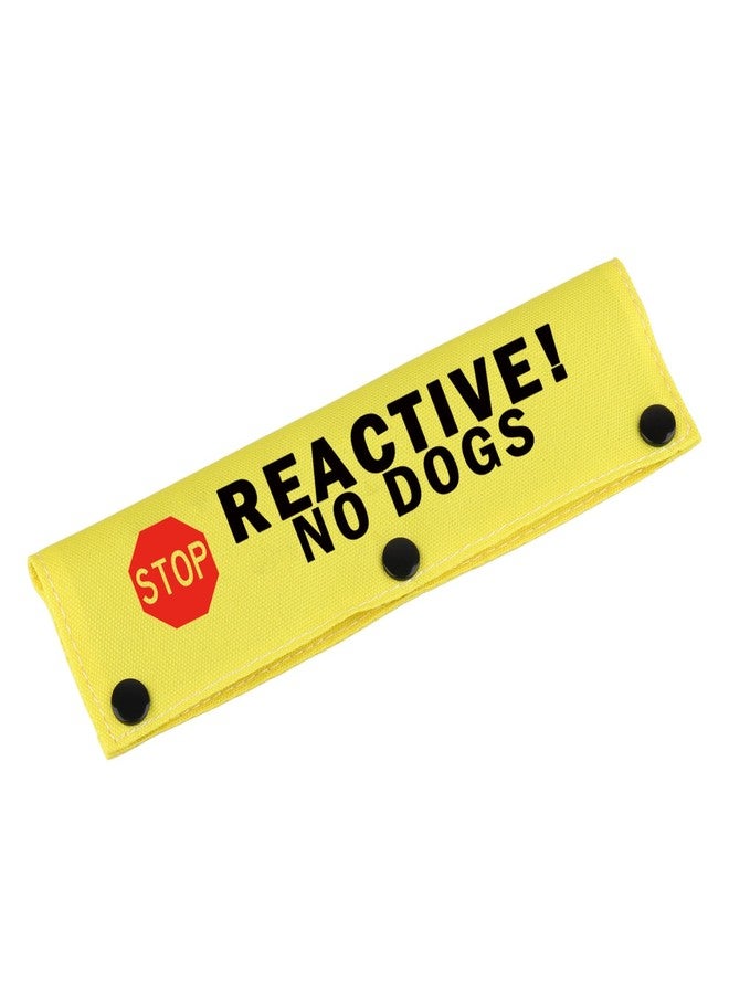 BLUPARK Funny Dog Leash Sleeve Reactive No Dogs Dog Leash Wrap Sleeve Pet Birthday Gift (Reactive No Dogs-YE Sleeve) - Image 1