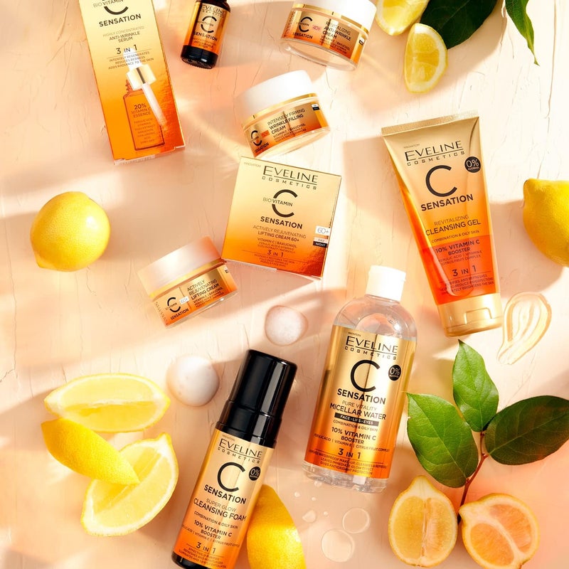 EVELINE COSMETICS كريم إيفلين كوزمتيكس سي سنسيشن المضاد للتجاعيد النهاري والليلي 40+ | تركيبة 3 في 1 لشد، تنعيم، وتفتيح البشرة | 50 مل - Image 3