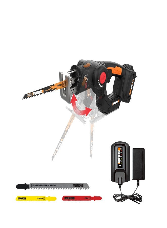WORX WX550L 20V Power Share Axis Cordless Reciprocating & Jig Saw - Image 1