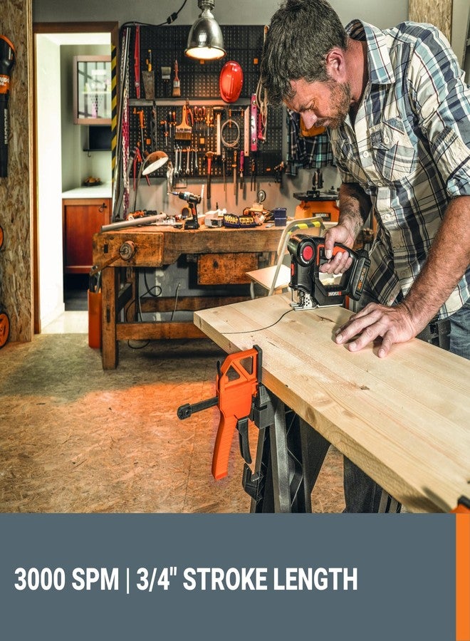 WORX WX550L 20V Power Share Axis Cordless Reciprocating & Jig Saw - Image 3